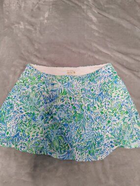 Lilly Pulitzer Luxletic Skort Blue Green Print Women’s Golf/Tennis Skirt